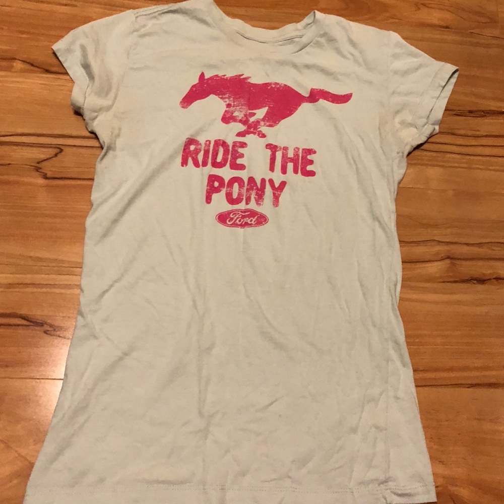 “Ride the pony” Ford Mustang fitted tee XL